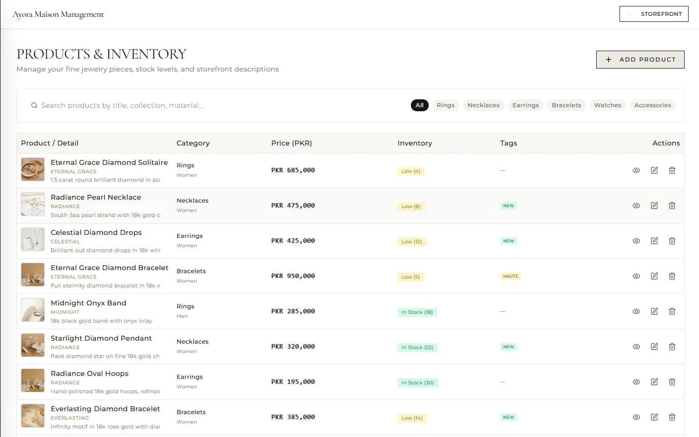Jewelry E-Commerce screenshot thumbnail 4